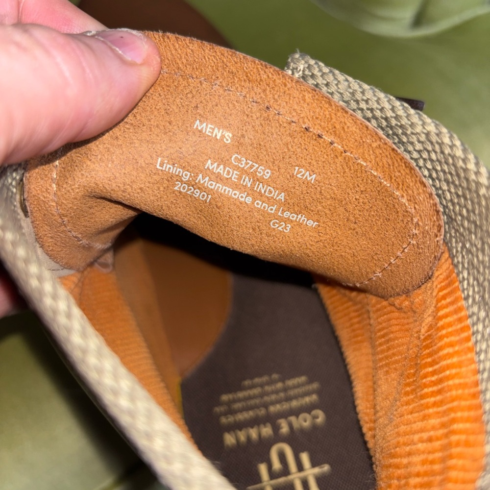 COLE HAAN American Classics Plain Toe Boot Waterproof British Tan /Egret Size 12 - Picture 8 of 11